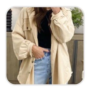 NWOT; Talulah cream shacket/button down
